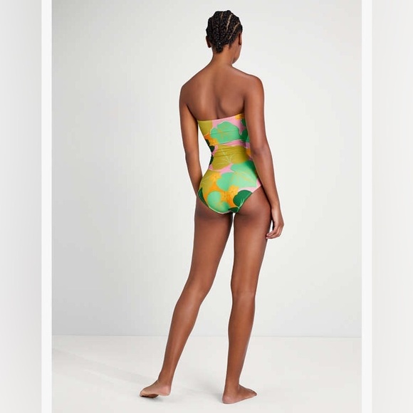 Kate Spade Cucumber Floral Tie Bandeau Bathing Swim Suit size XS NEW - Picture 4 of 9
